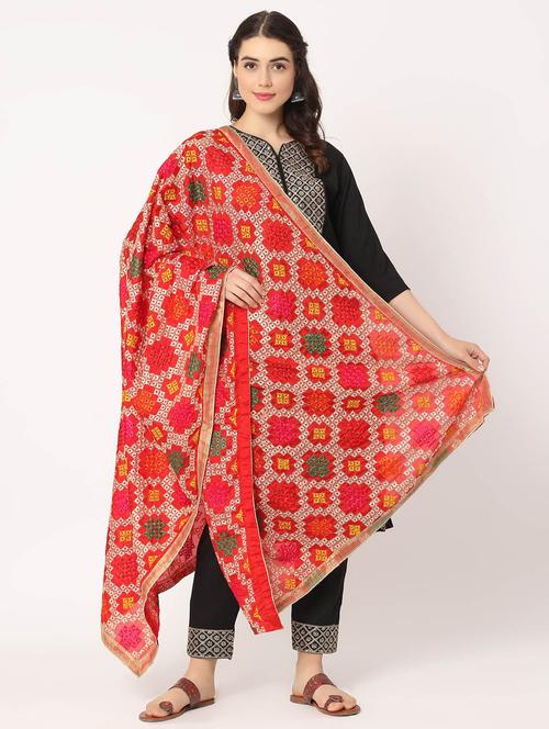 women red embroidered dupatta - 20276656 -  Standard Image - 0