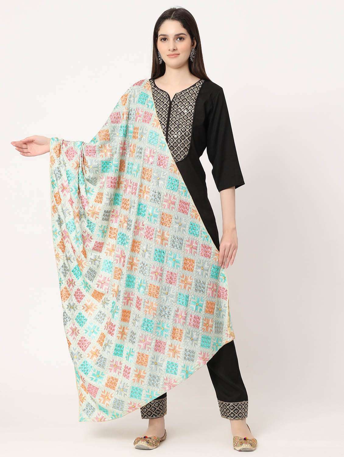 green phulkari dupatta