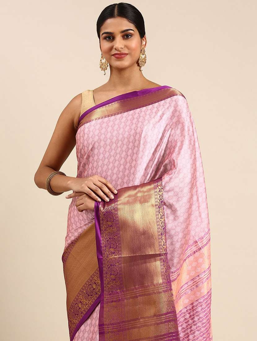 women's self design rosewater colored saree with blouse - 20276973 -  Standard Image - 2
