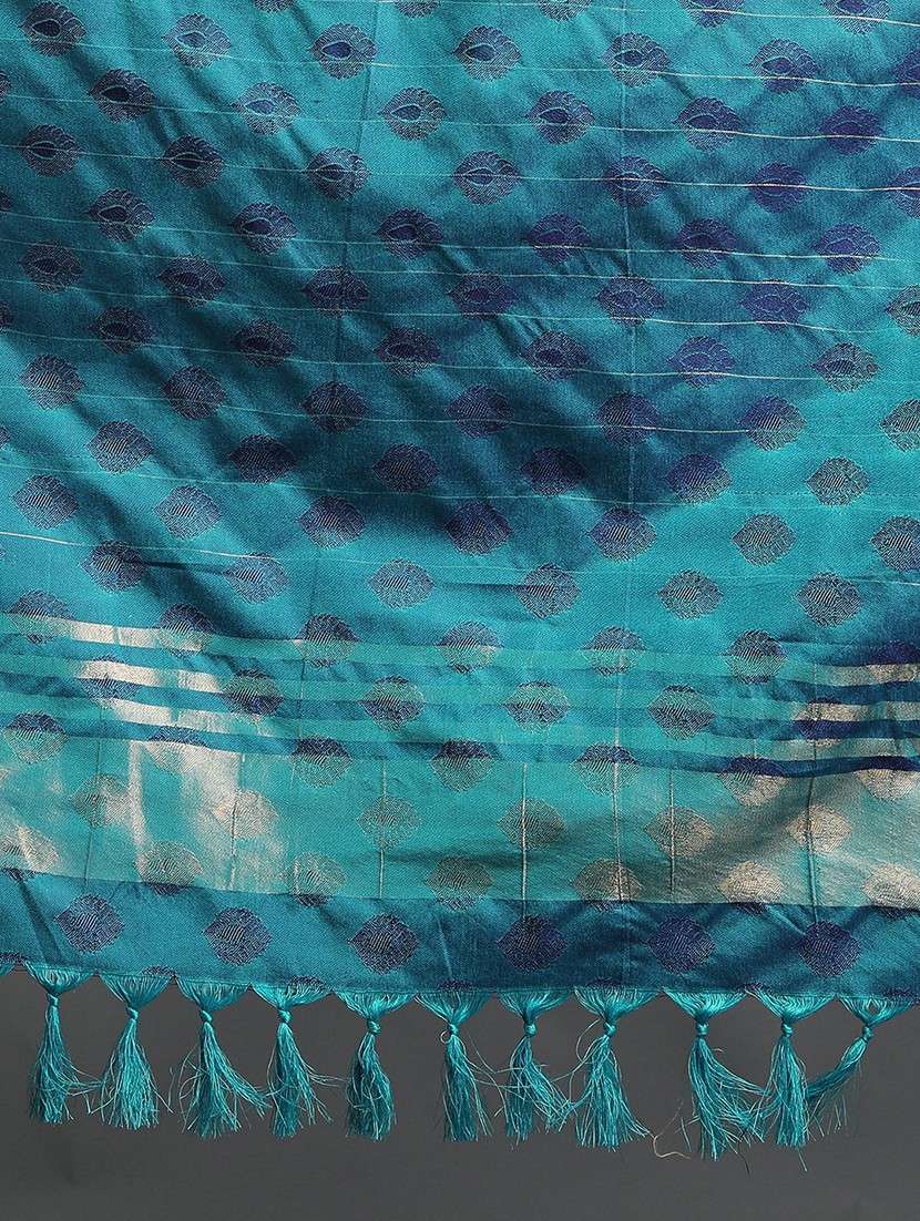 women's self design sea green colored saree with blouse - 20277038 -  Standard Image - 2