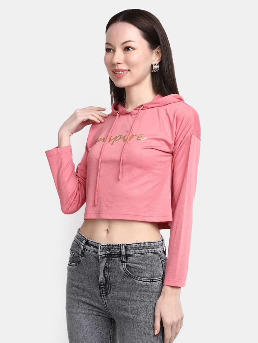 coral typography crop top - 20277762 -  Standard Image - 2