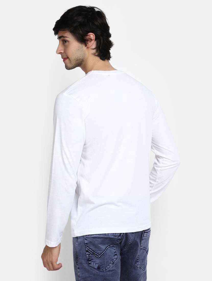 white typographic print round neck t-shirt - 20277886 -  Standard Image - 2