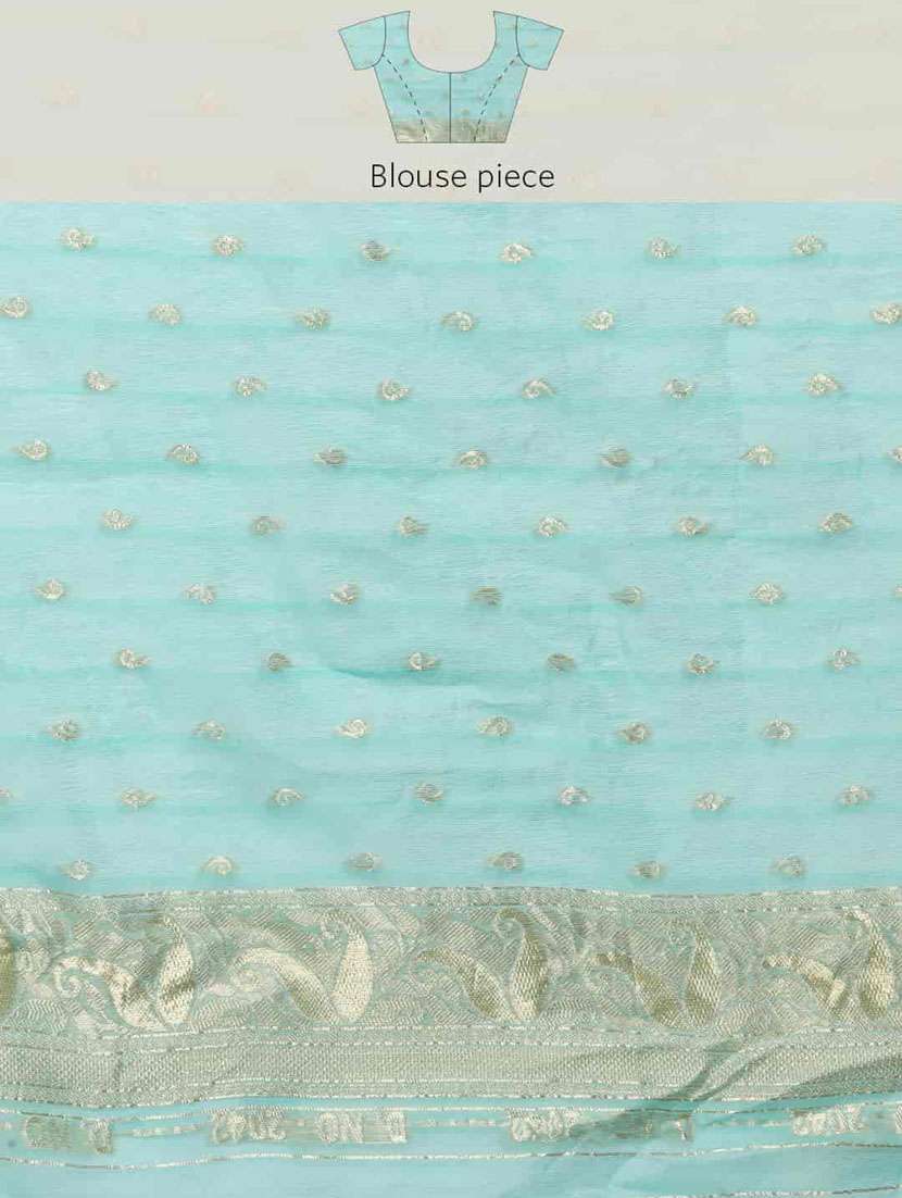 women's floral turquoise colored saree - 20278097 -  Standard Image - 2