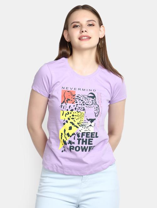 women's front print crew neck t-shirt - 20278168 - Standard Image - 0