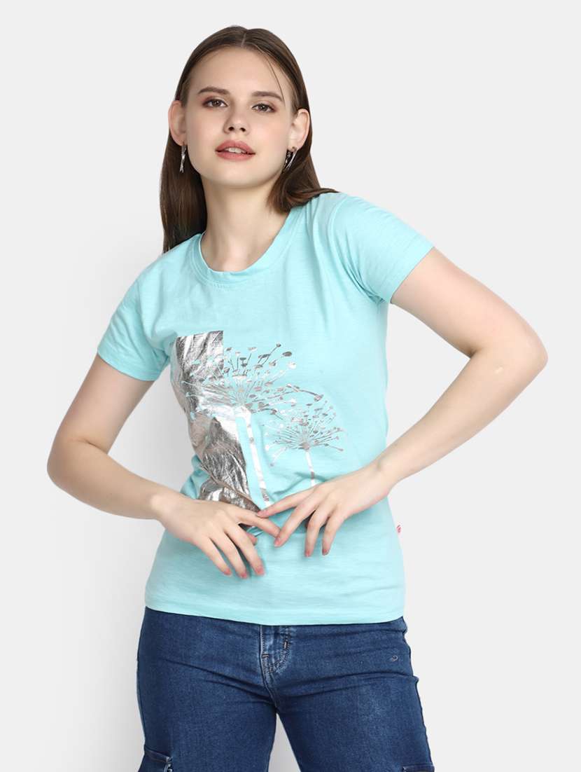 women's front print crew neck t-shirt