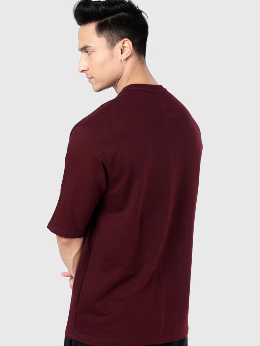 men maroon cotton t-shirt - 20280325 - Standard Image - 2