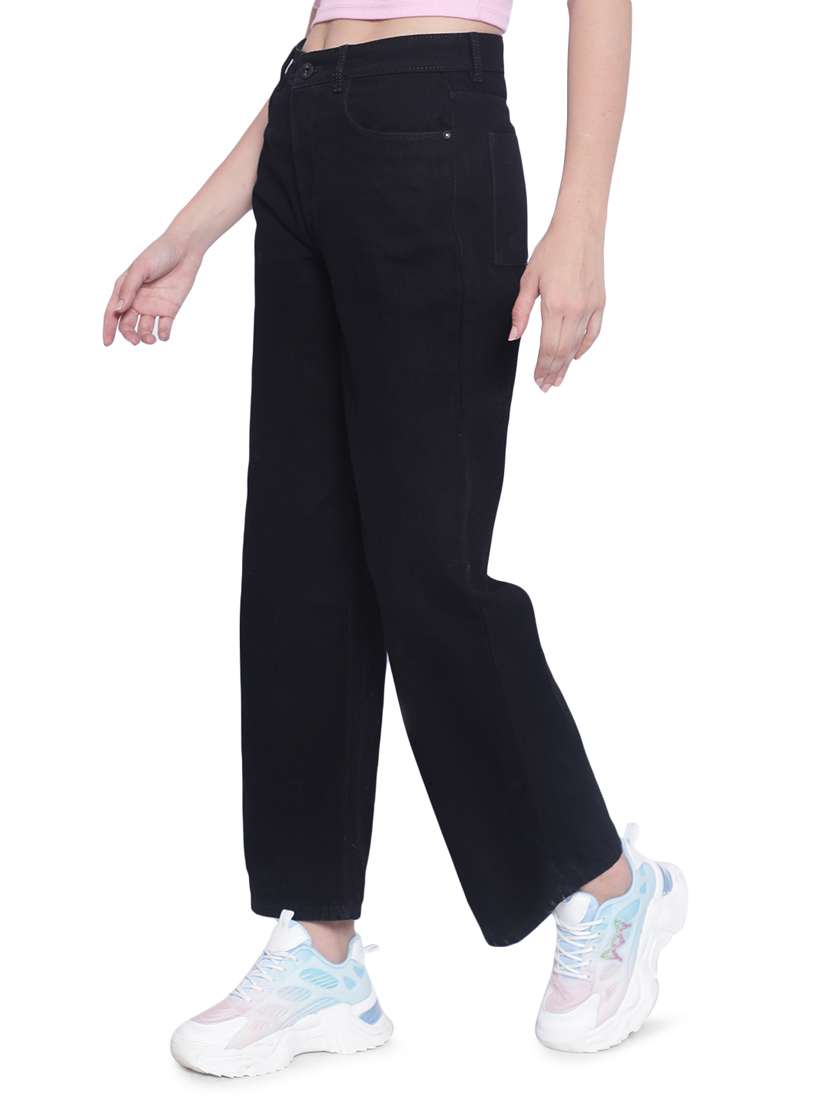 women's plain wide leg jeans - 20280338 -  Standard Image - 2