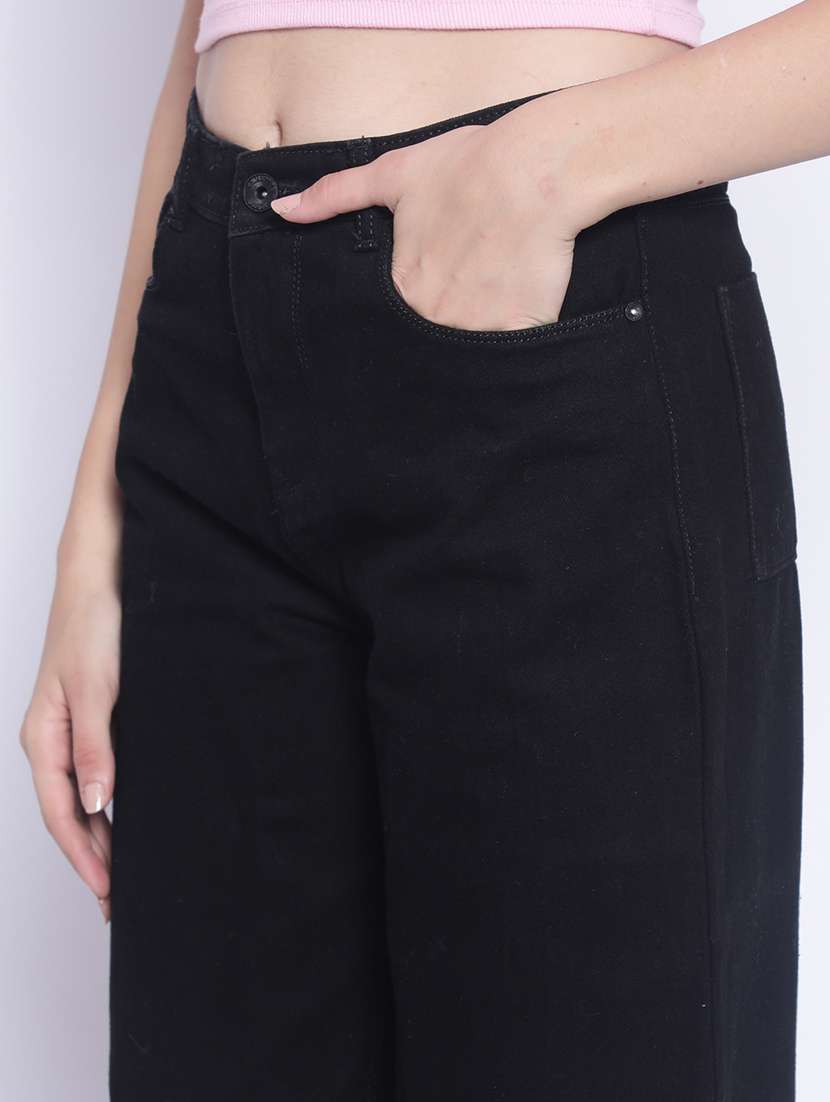 women's plain wide leg jeans - 20280338 -  Standard Image - 7