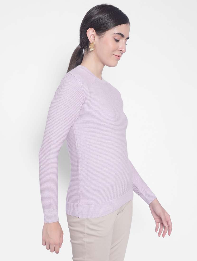 women lavender acrylic regular pullover - 20280341 -  Standard Image - 2