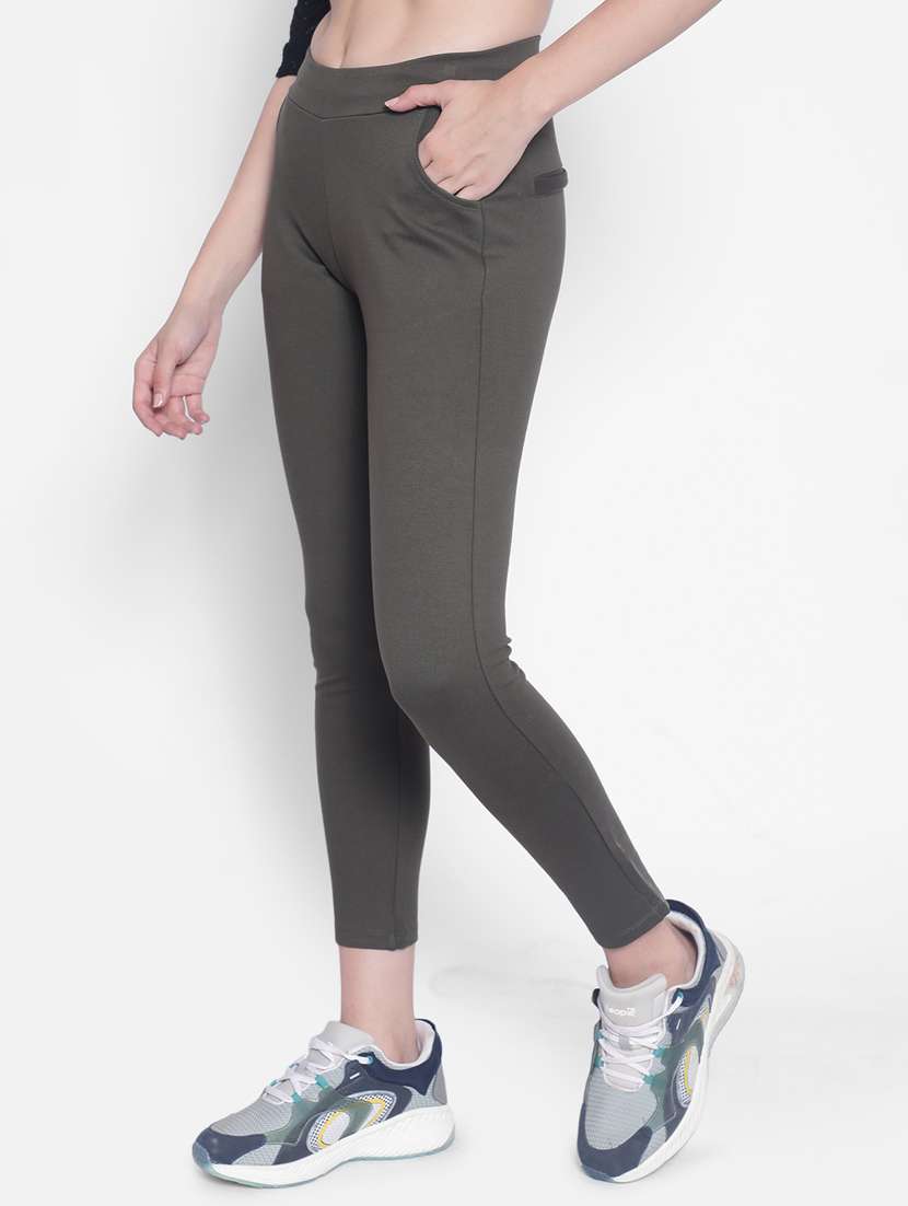 grey rayon solid  jegging - 20280354 -  Standard Image - 2