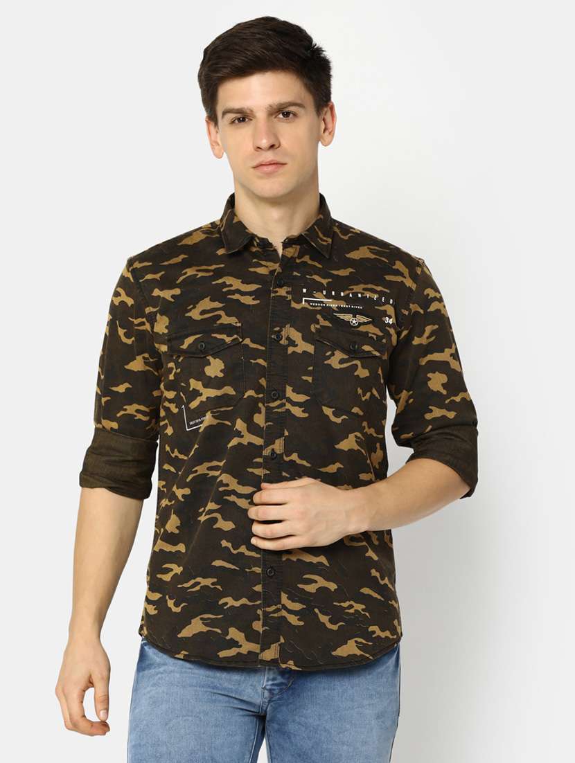 mens camouflage casual shirt