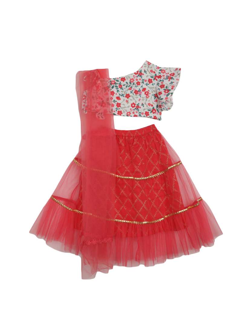 white polyester lehenga choli