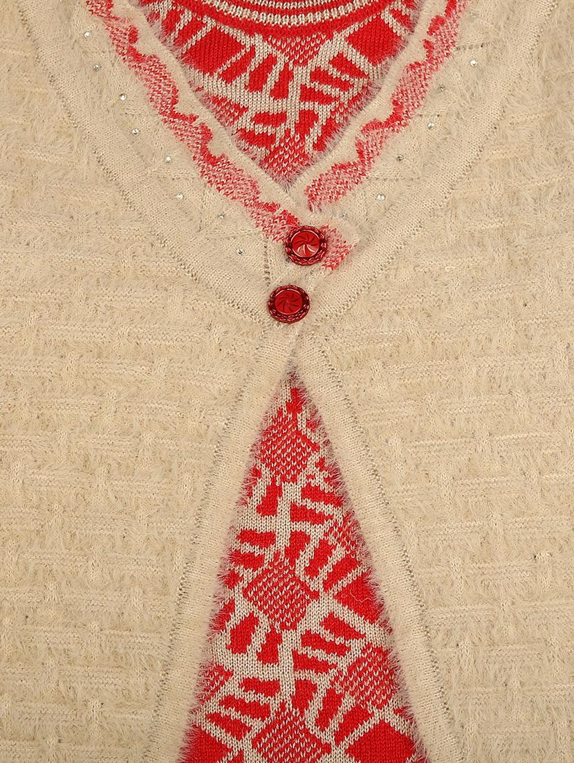 red & beige self-designed layered sweater - 20282418 - Standard Image - 2