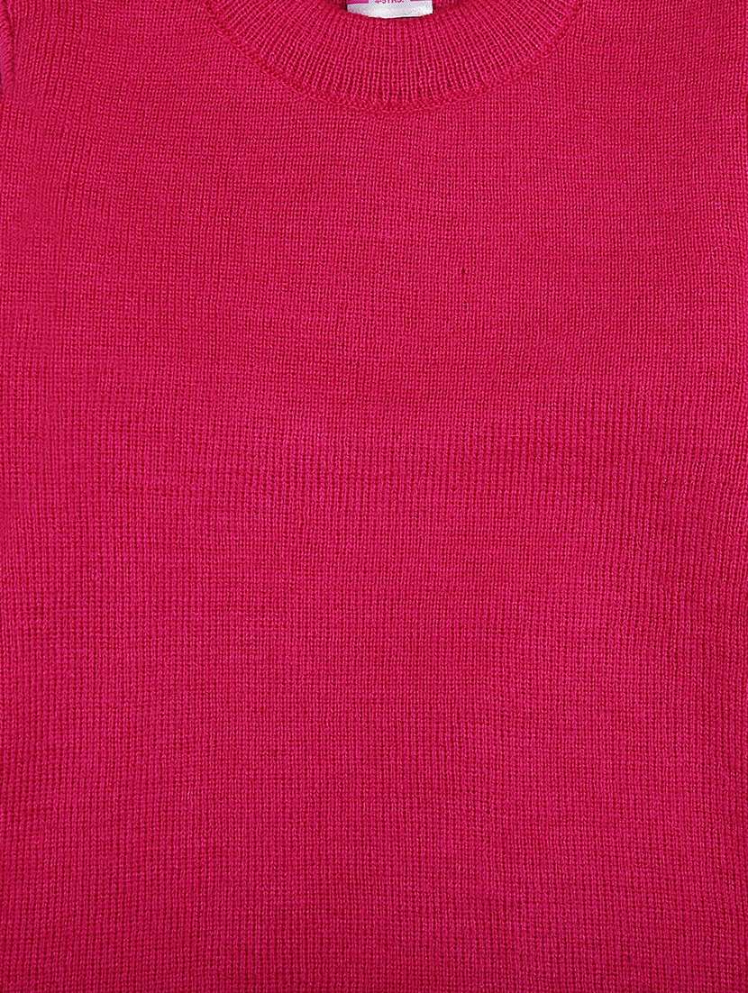 girls magenta pink cotton blend sweater - 20282427 - Standard Image - 2