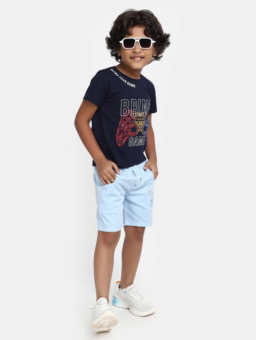 boys cotton printed shorts twin set - 20282588 -  Standard Image - 2