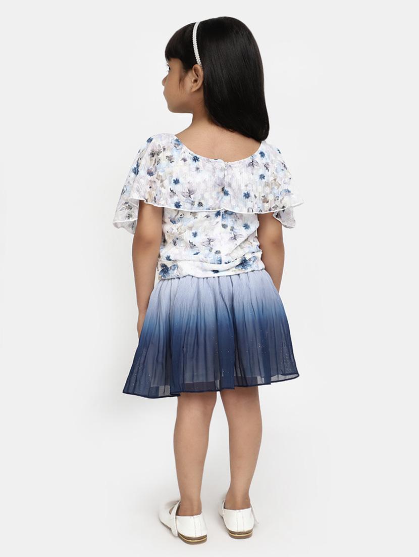 girls printed & ombre detailed top & skirt set - 20282597 - Standard Image - 2
