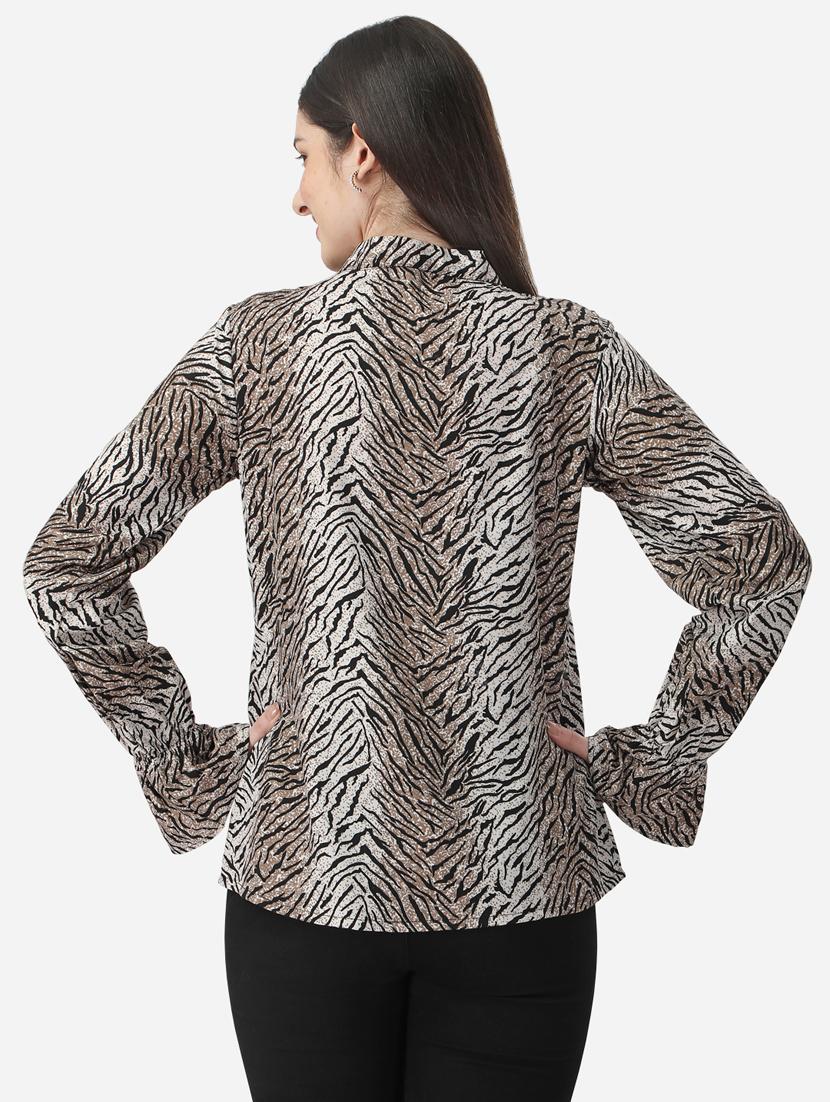 women's straight tie-up neck top - 20283928 - Standard Image - 2