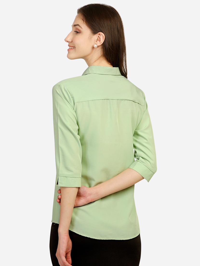 green solid regular shirt - 20283968 - Standard Image - 2