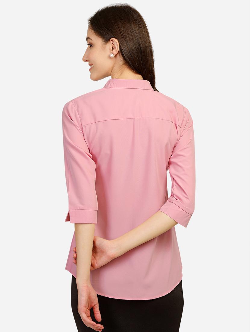 pink solid regular shirt - 20283969 - Standard Image - 2