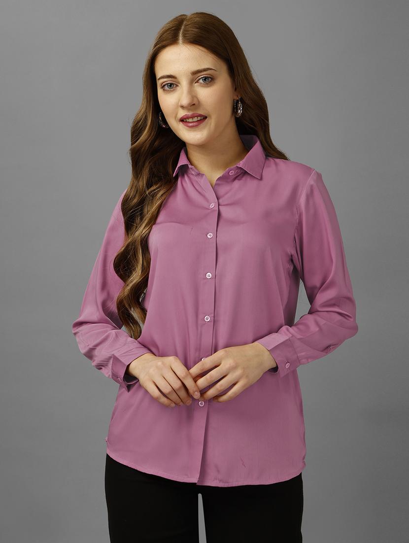 pink solid regular shirt - 20283977 - Zoom Image - 0