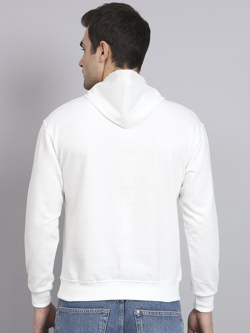 men's hooded white full sleeves sweatshirt - 20284034 - Standard Image - 2