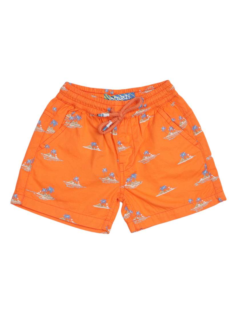 orange cotton shorts & three fourth
