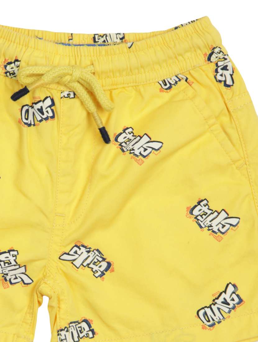 yellow cotton shorts & three fourth - 20284216 -  Standard Image - 2
