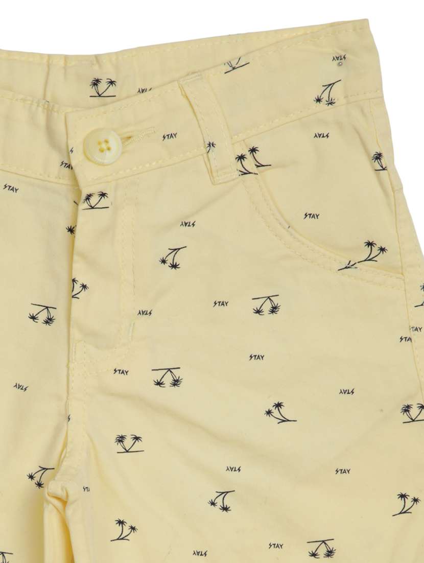 yellow cotton shorts & three fourth - 20284222 -  Standard Image - 2