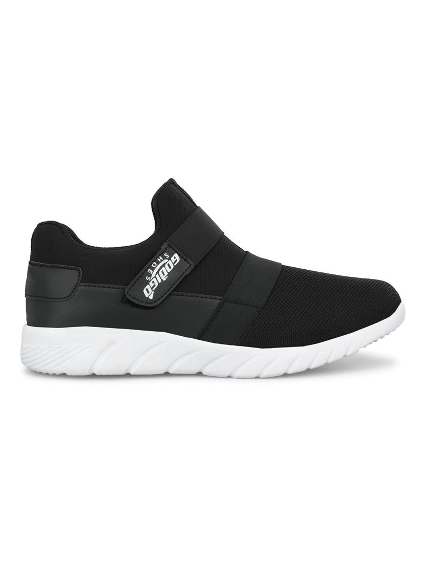 men solid black mesh running sports shoes - 20287538 - Standard Image - 2