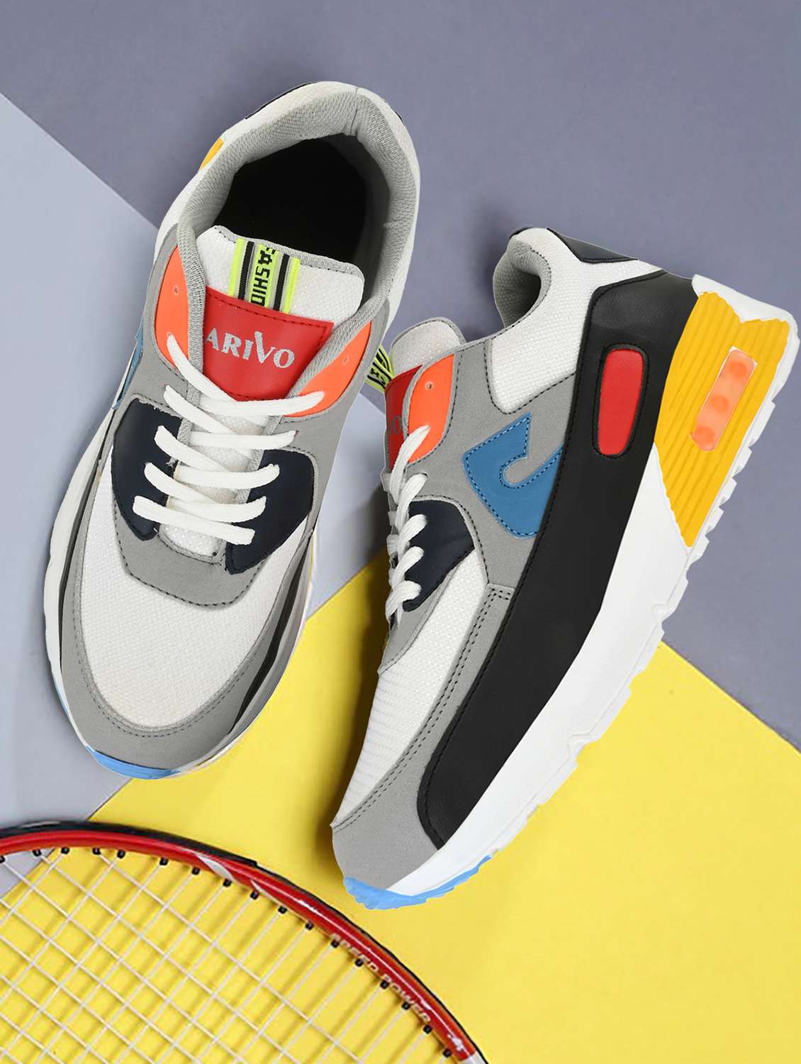 white mesh & synthetic lace up shoes - 20287561 -  Standard Image - 2