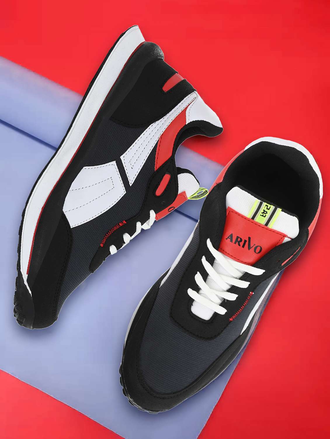 black mesh & synthetic lace up shoes - 20287564 -  Standard Image - 2