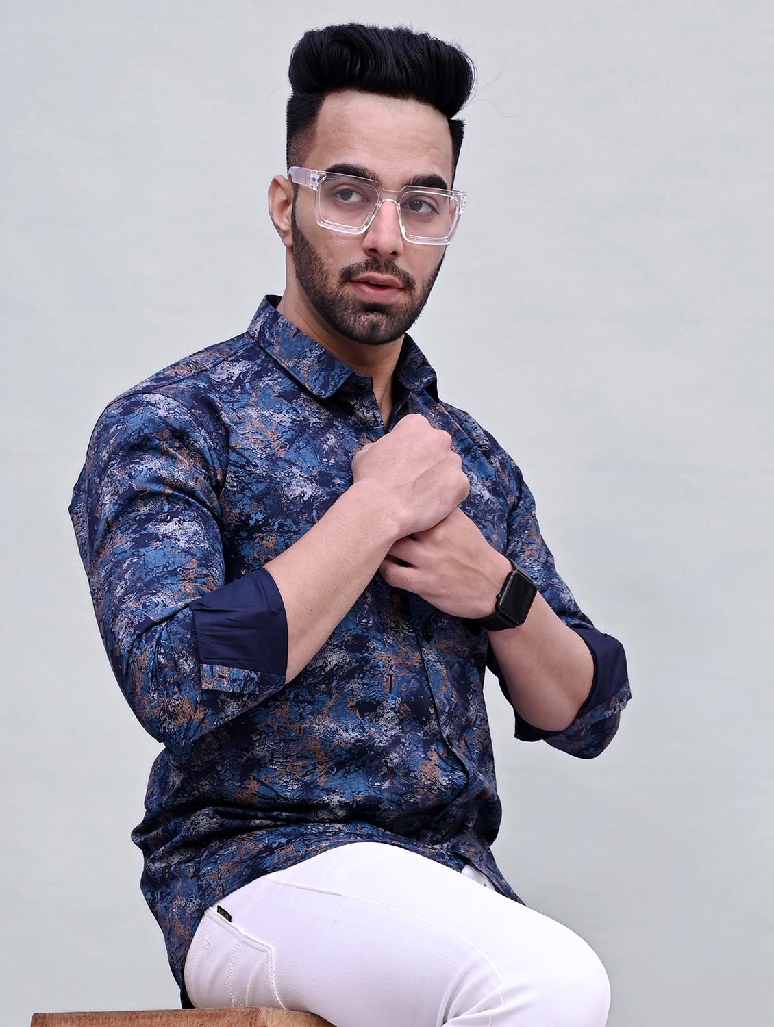 mens printed casual shirt - 20287720 - Standard Image - 2