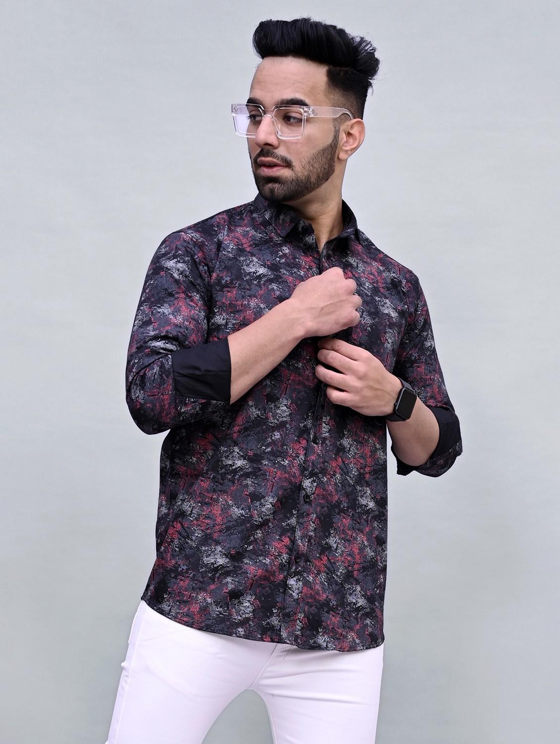 mens printed casual shirt - 20287722 - Standard Image - 2