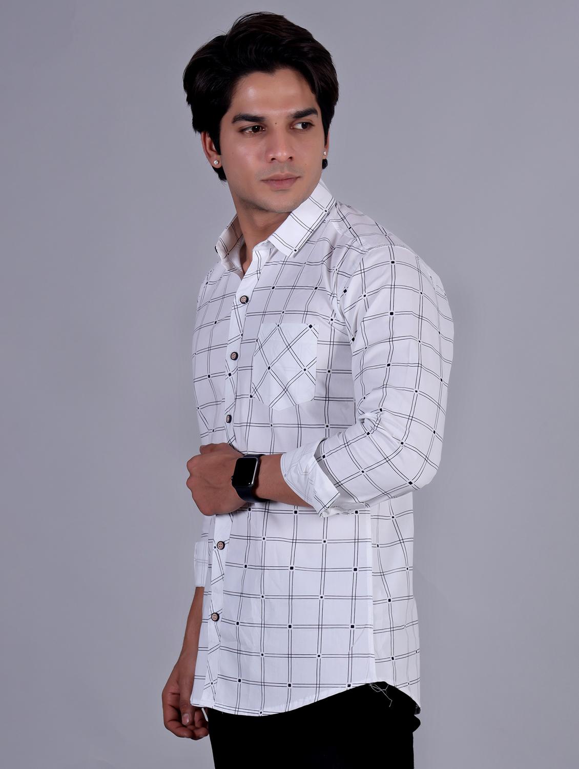 mens checks casual shirt - 20287738 - Standard Image - 2