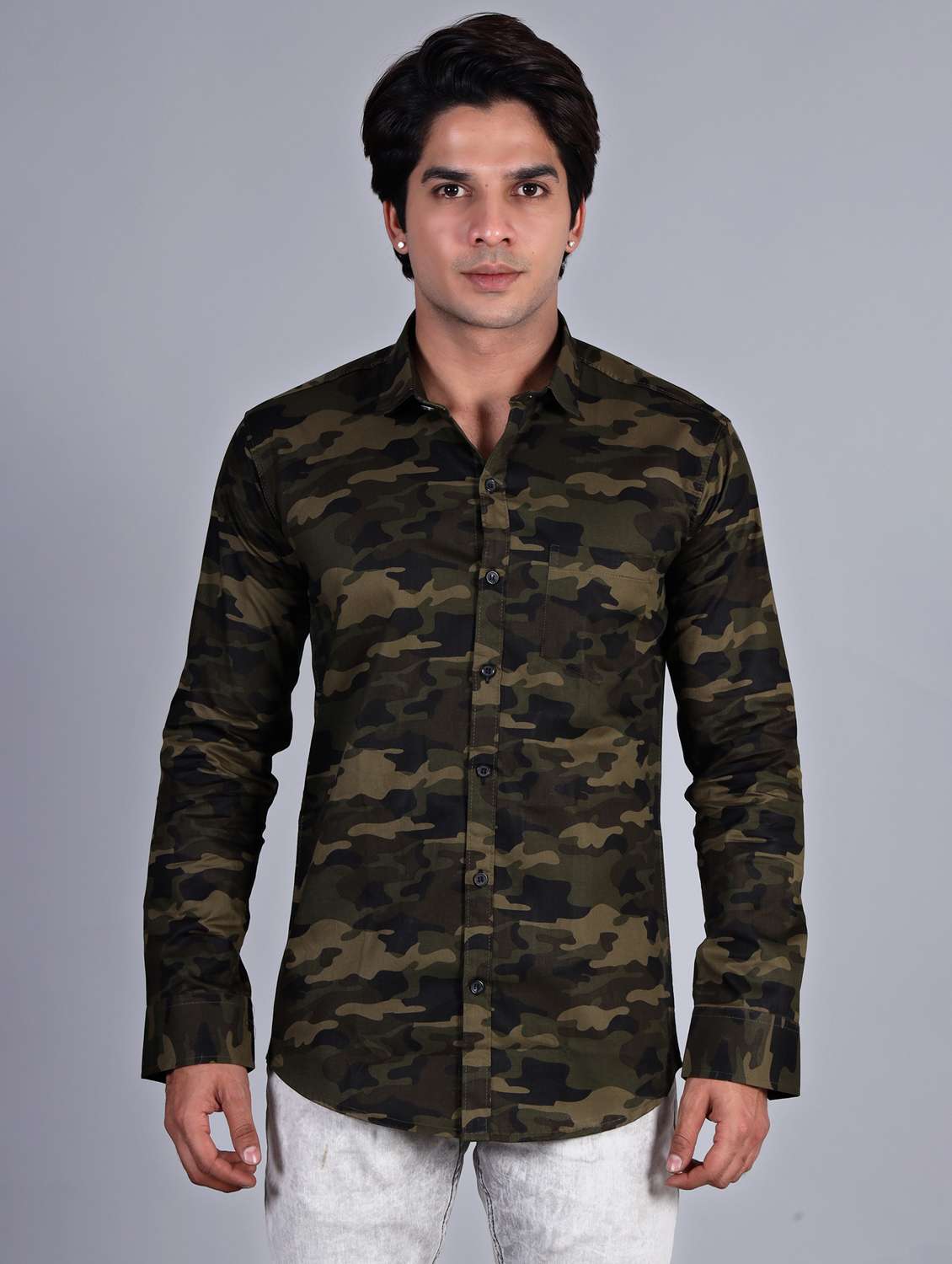mens camouflage casual shirt