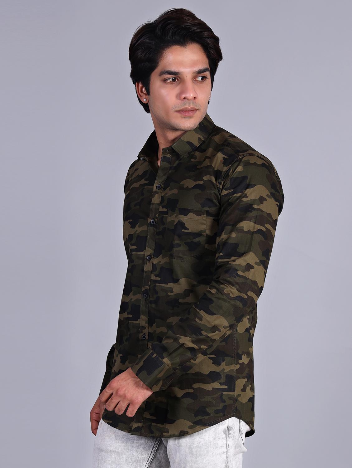 mens camouflage casual shirt - 20287750 - Standard Image - 2
