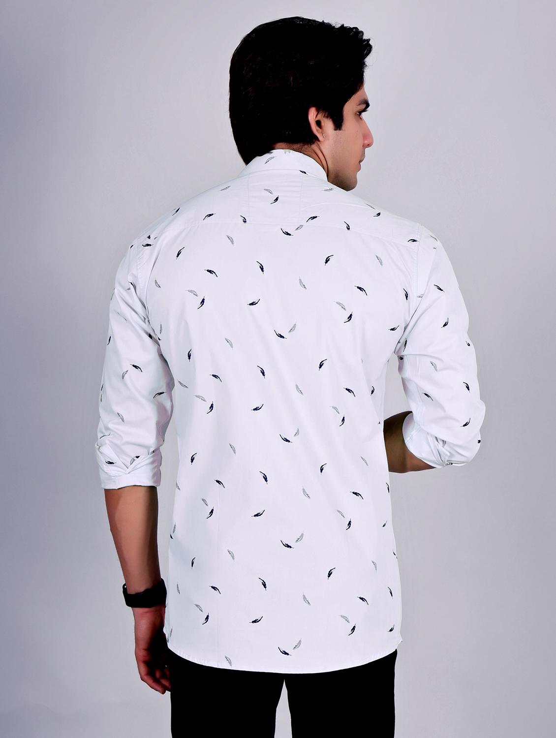 mens leaf print casual shirt - 20287758 - Standard Image - 2