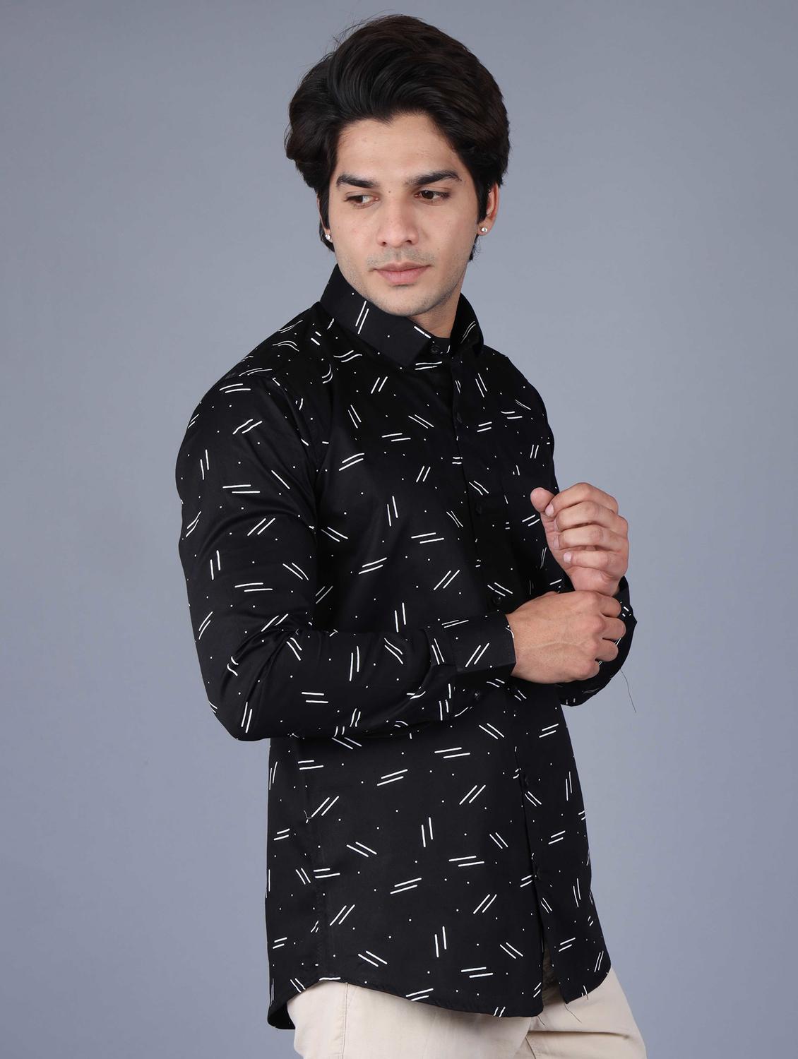 mens printed casual shirt - 20287776 - Standard Image - 2