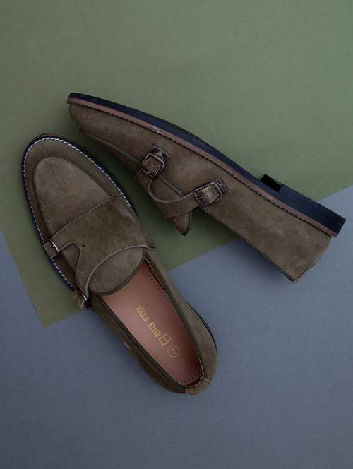green suede slip on loafers - 20287797 -  Standard Image - 0