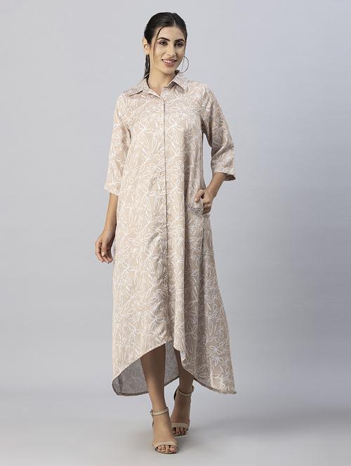women's high low printed dress - 20288034 -  Standard Image - 0
