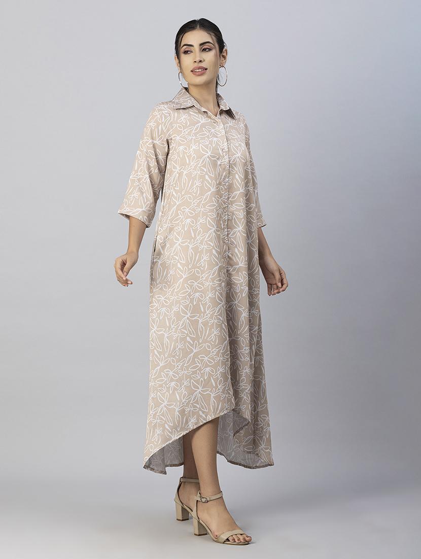 women's high low printed dress - 20288034 - Standard Image - 2