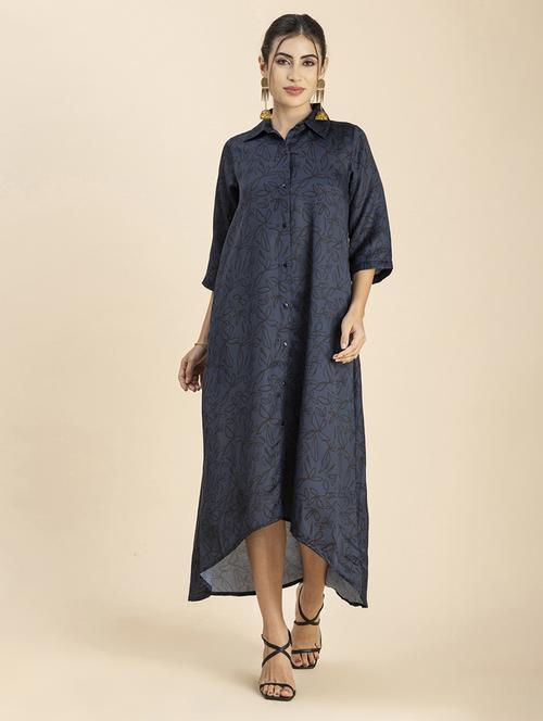 women's high low printed dress - 20288035 -  Standard Image - 0