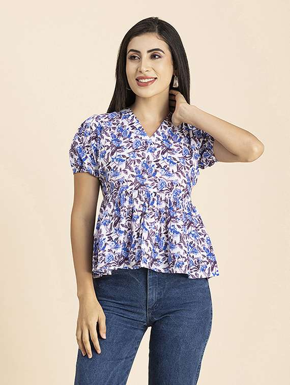 women's peplum v neck top