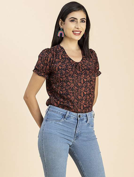 women's straight round neck top - 20288103 -  Standard Image - 2