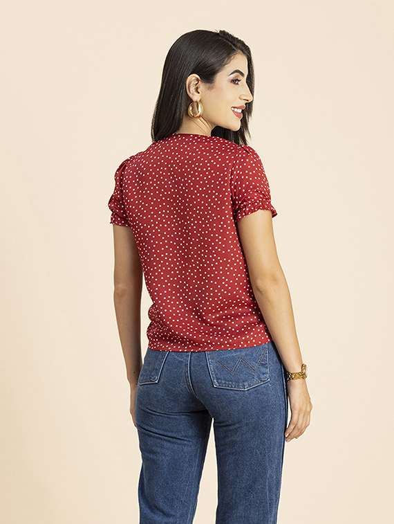 women's straight round neck top - 20288107 -  Standard Image - 2