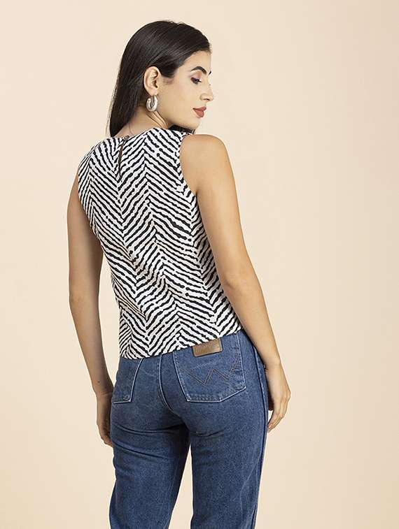 women's a line round neck top - 20288115 - Standard Image - 2