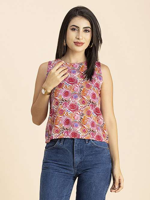 women's straight round neck top - 20288131 -  Standard Image - 0