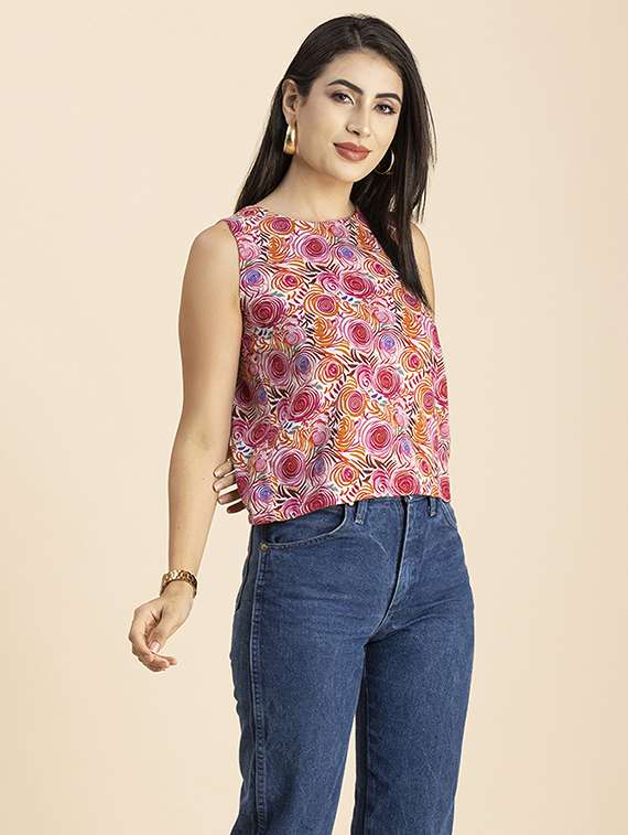 women's straight round neck top - 20288131 -  Standard Image - 2