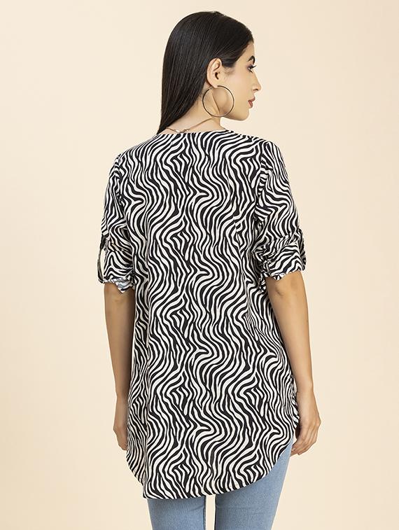 women's high-low round neck top - 20288138 - Standard Image - 2