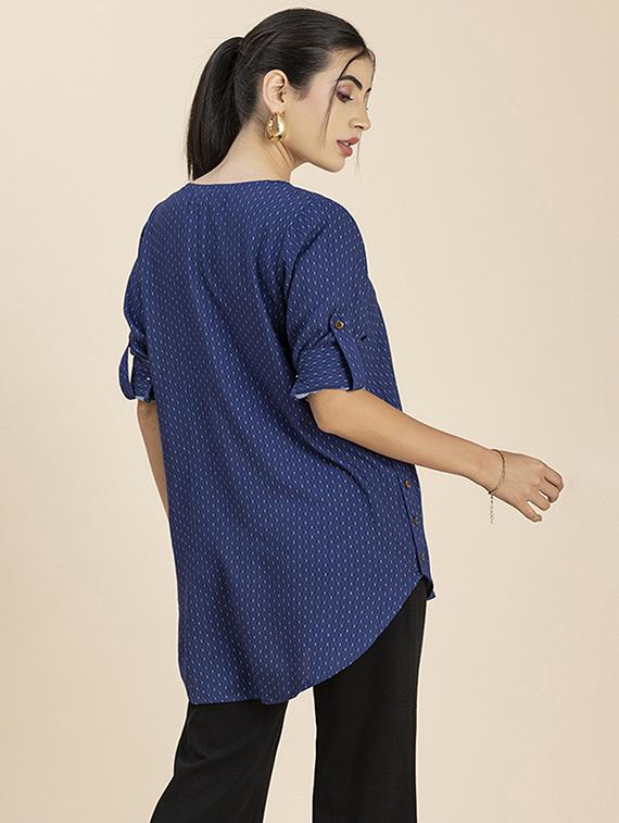 women's high-low round neck top - 20288139 - Standard Image - 2